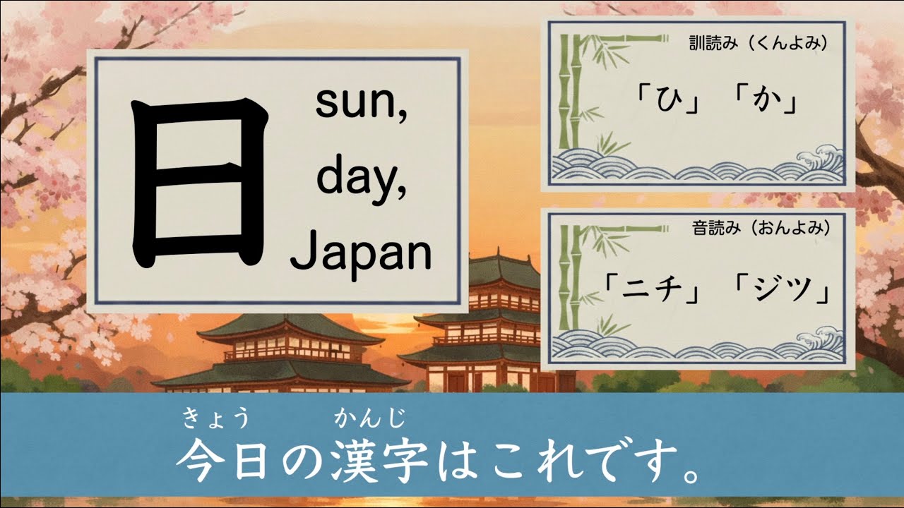 「日」みんなの日本語 Minna No Nihongo / GENKI　漢字 Kanji