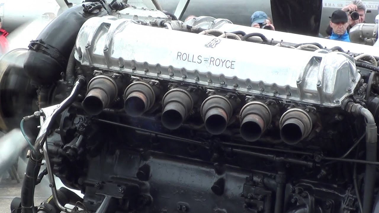 Rolls Royce Griffon V12 Mk58 36.7 litre engine run at Duxford Flying Legends
