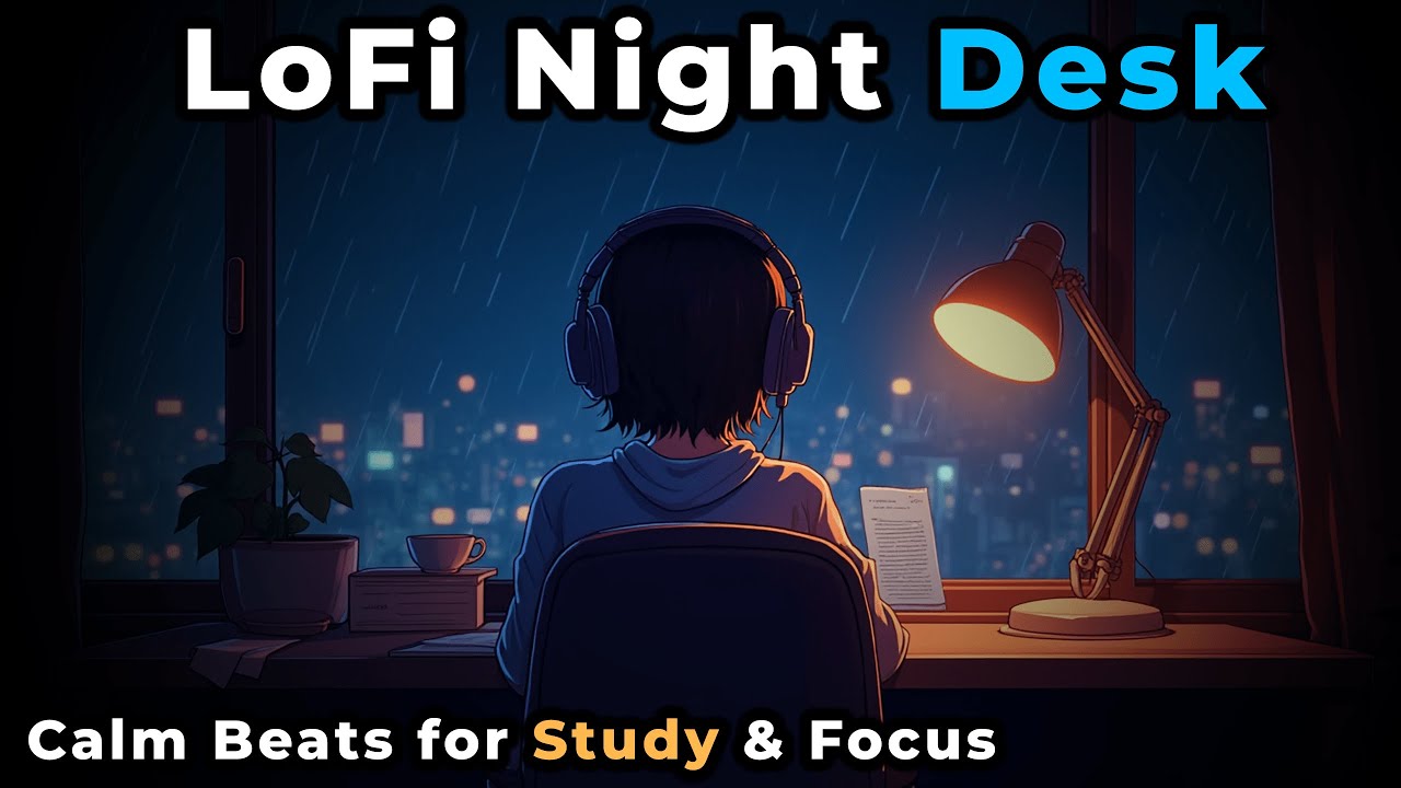 LoFi Night Desk – Calm Beats for Study & Focus | 1 Hour Late-Night LoFi Mix
