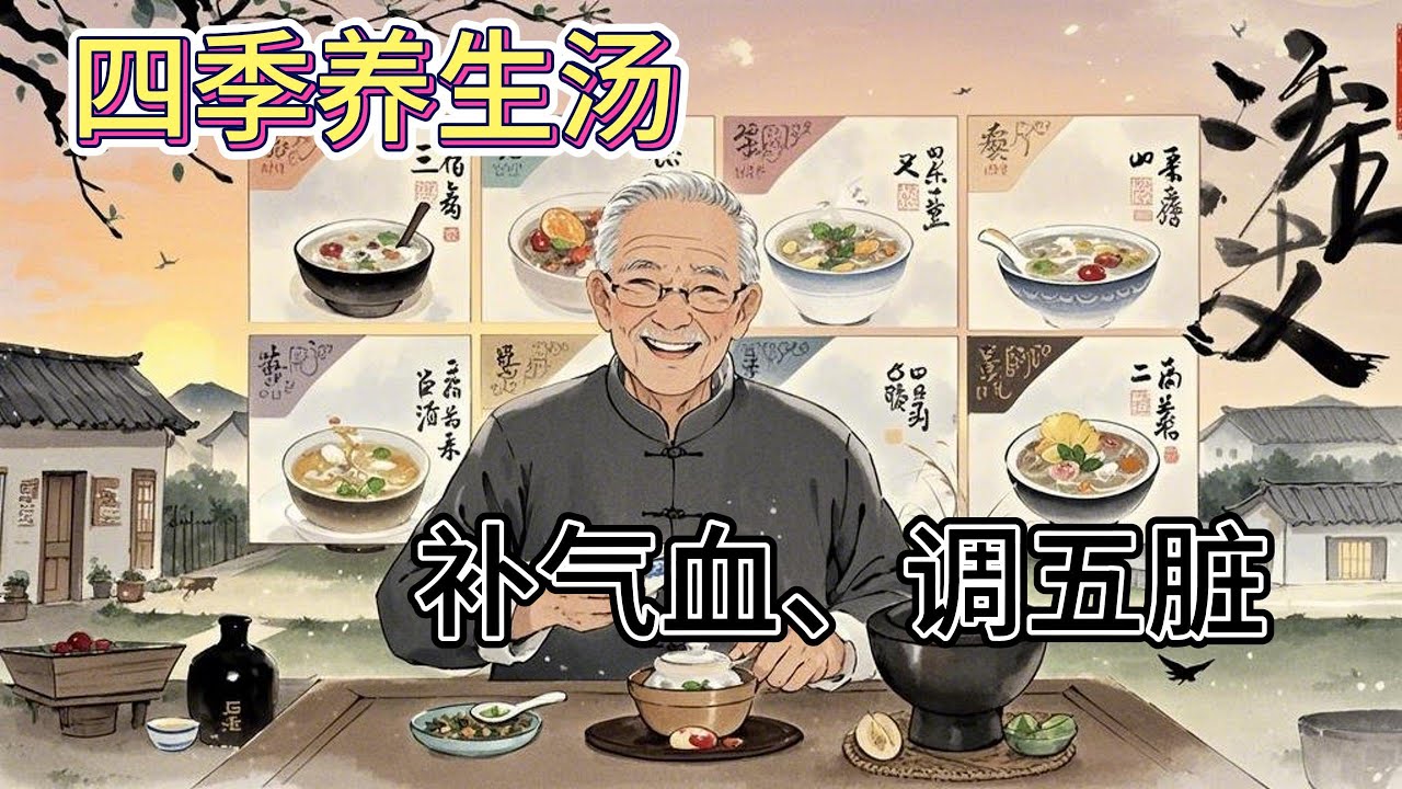 一年四季怎么喝汤最养生？中医推荐4款补气血神汤！春夏秋冬喝对汤，补五脏、调气血，轻松不生病！中医养生汤大全：四季喝对汤，身体一年更健康！