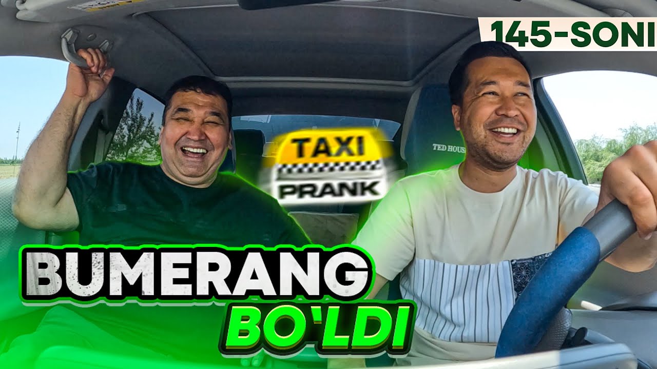 Taksida prank 145-soni🚕 Qirg’izistonlik qiziqchi,Bumerang ijodkori Shuxrat Azimov bilan bo’ldi😅