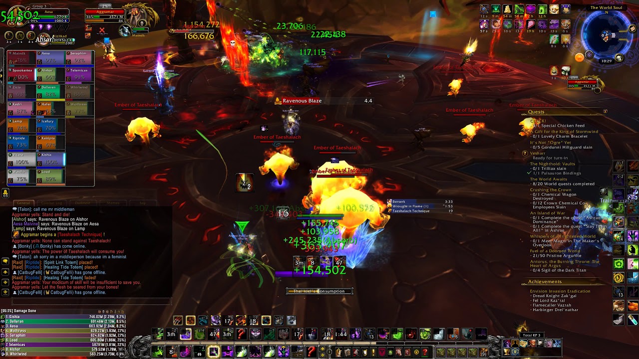 Mythic Aggramar - Demo Warlock PoV