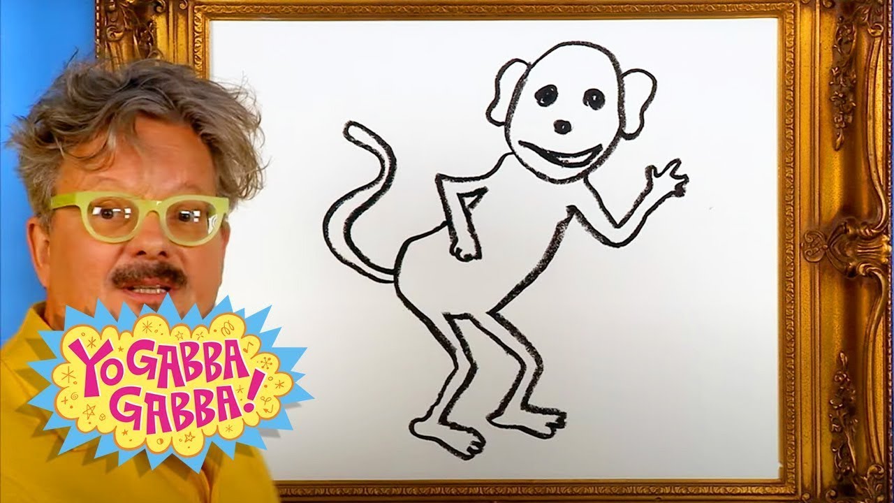 How to draw a Monkey | 1 Hour of Yo Gabba Gabba!  | Yo Gabba Gabba | WildBrain Zigzag