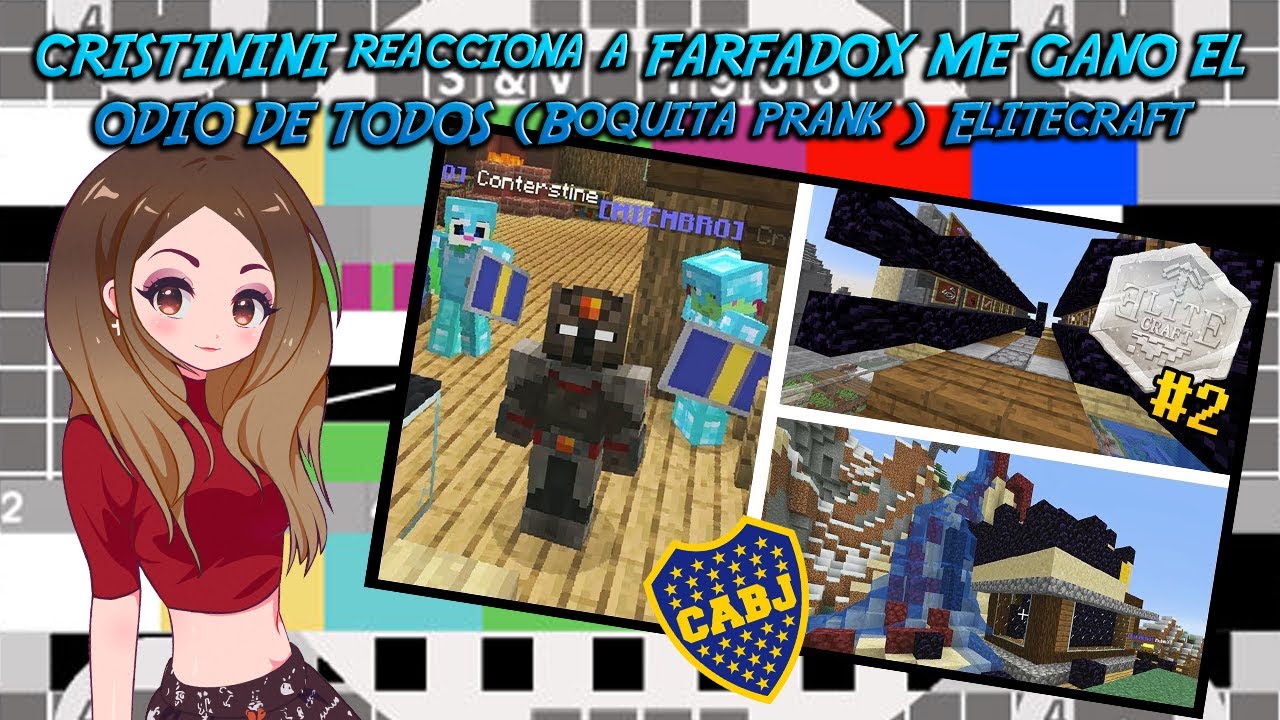 CRISTININI reacciona a FARFADOX ME GANO EL ODIO DE TODOS (Boquita prank ) Elitecraft 🤯
