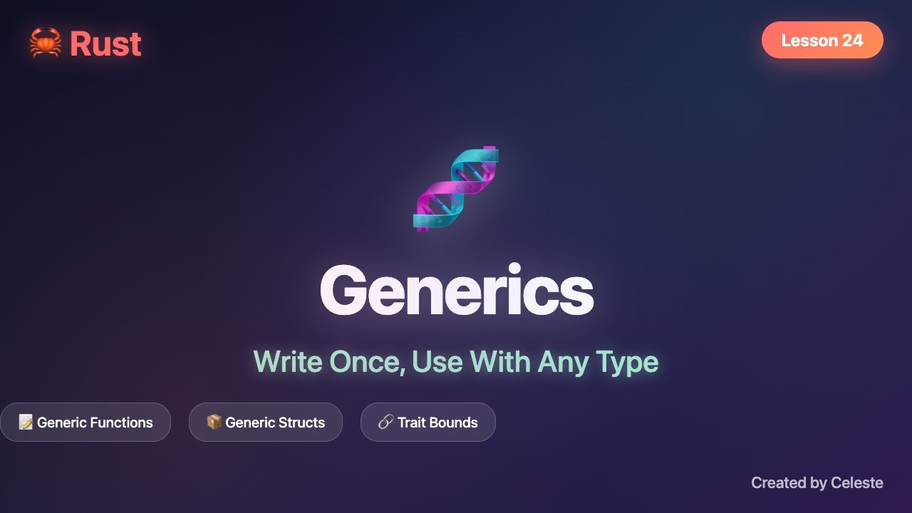 Rust Generics Tutorial - Write Once, Use With Any Type | Rust for Beginners #24