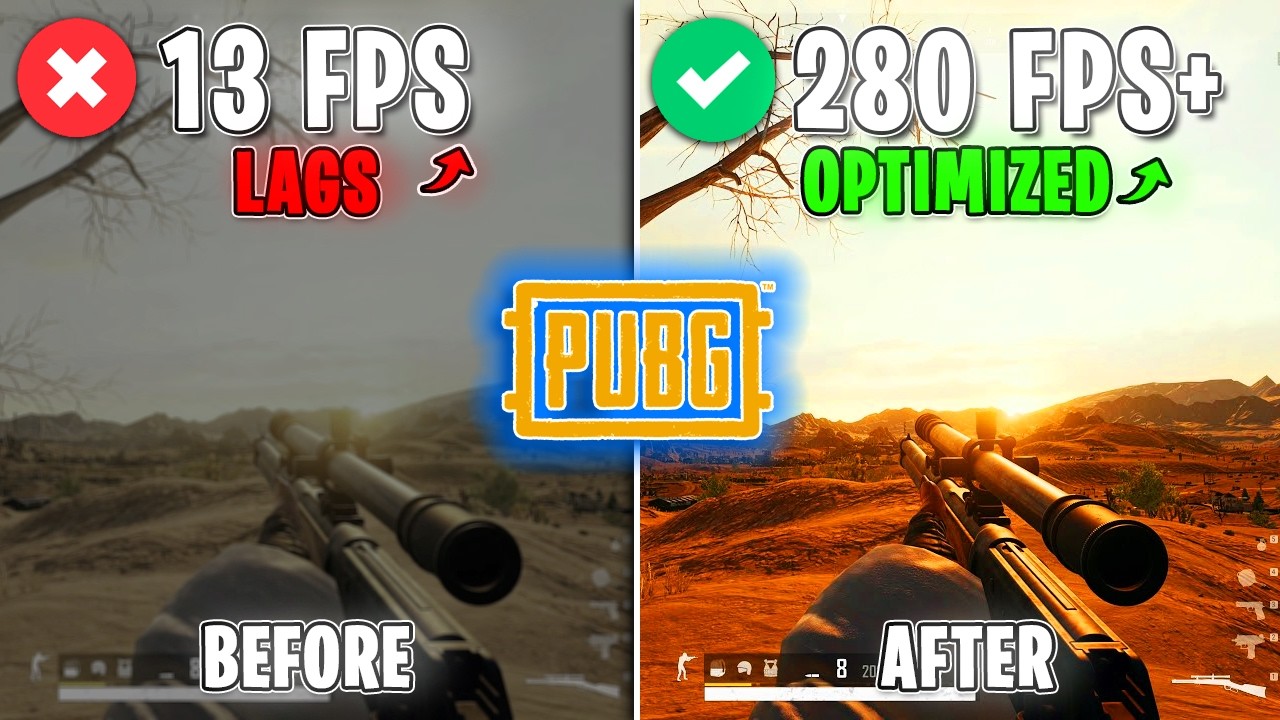 PUBG - BEST PC Optimization Settings for MAX FPS on ANY PC📈