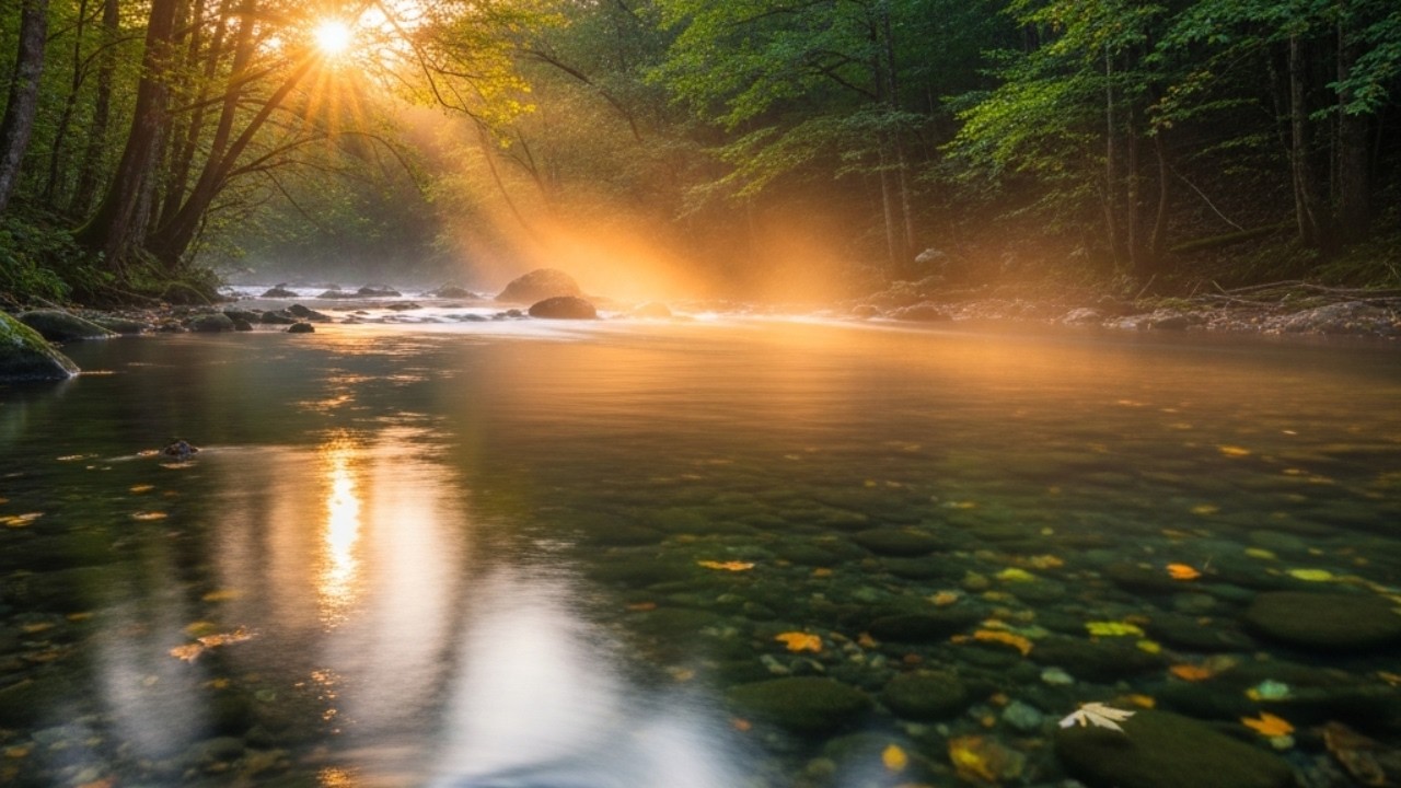 Peaceful Natural River Sounds 🌊 White Noise for Stress Relief