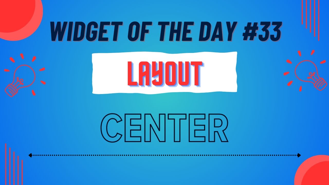 Center | Widget Of The Day #33 | Layout - 3 | Hindi | #dart #flutter #widget #widgetoftheday