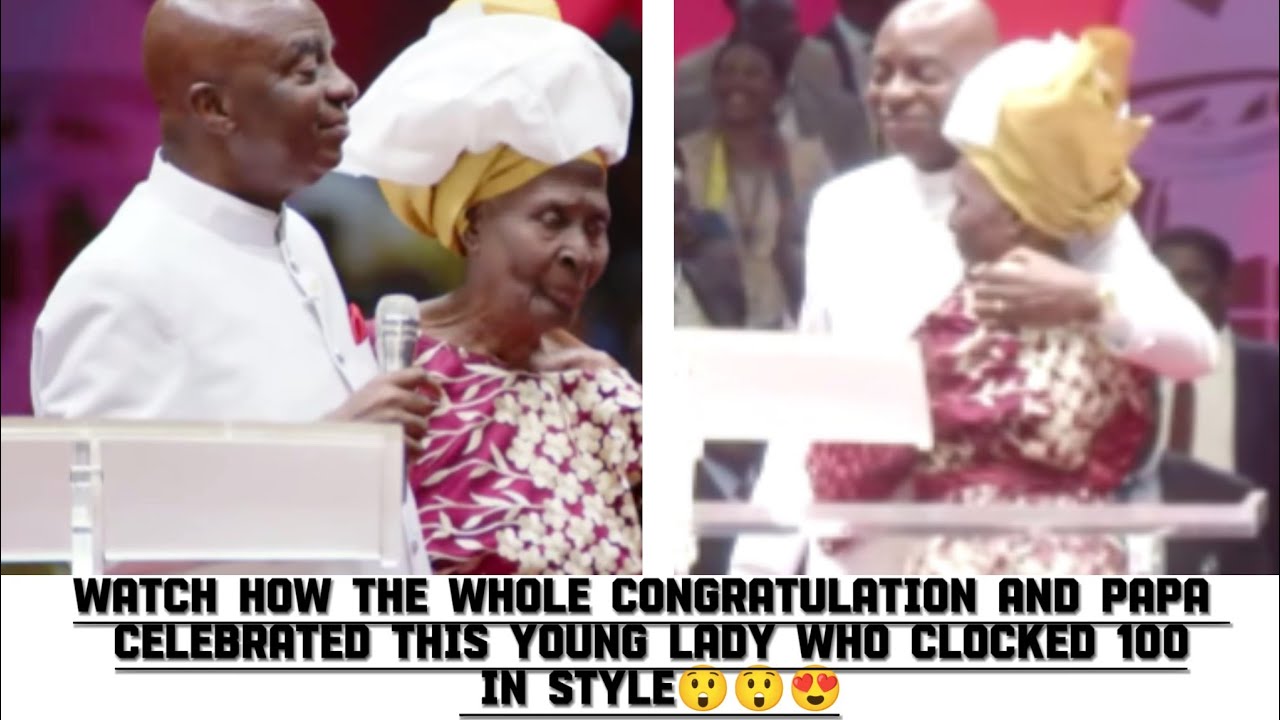 🥹😍WATCH THE MOMENT BISHOP OYEDEPO HUGGED THIS MAMA WHO CLOCKED 100 YEARS IN CHURCH YESTERDAY😲 