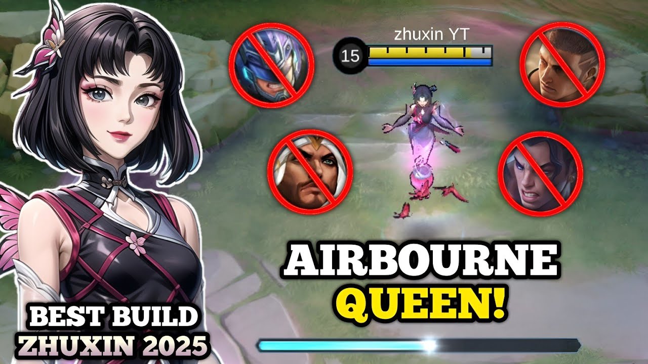 ZHUXIN THE AIRBOURNE QUEEN!‼️ (so broken!💀) | ZHUXIN BEST BUILD 2025 -MLBB🔥