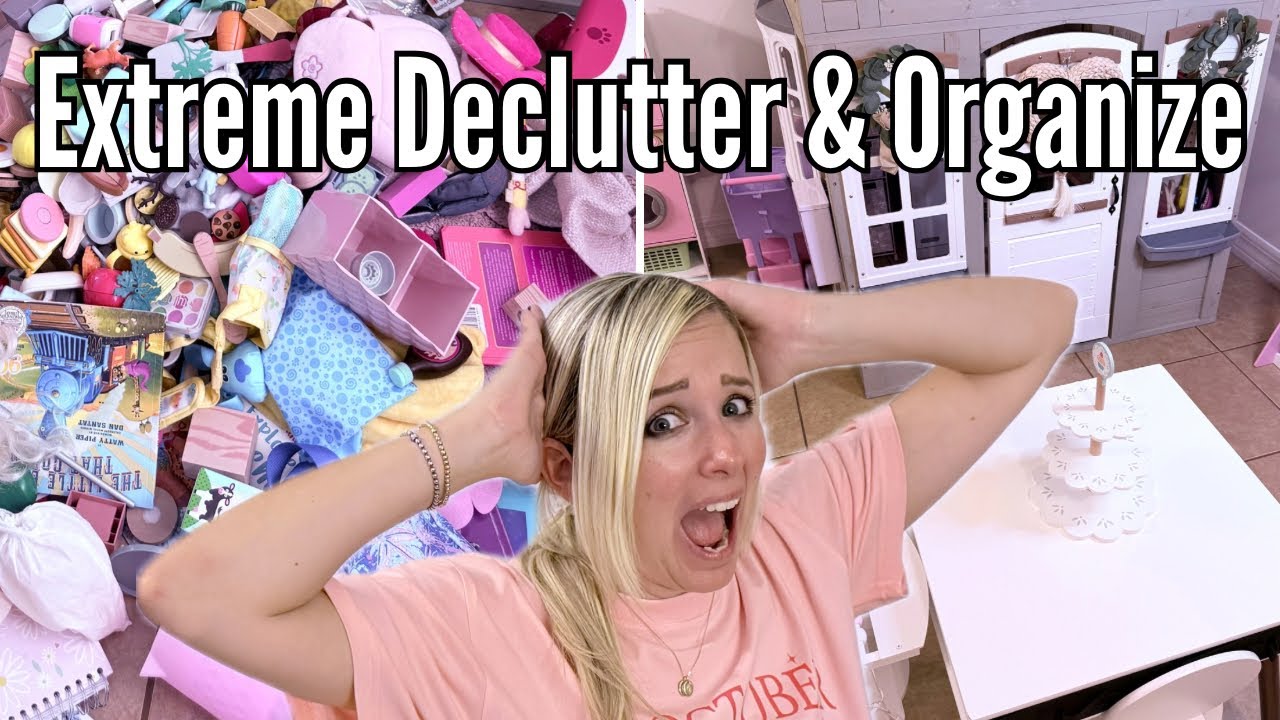 What We Found Inside Her Tiny Playhouse… 😳 | 3-Year-Old’s Toy Kitchen Declutter!