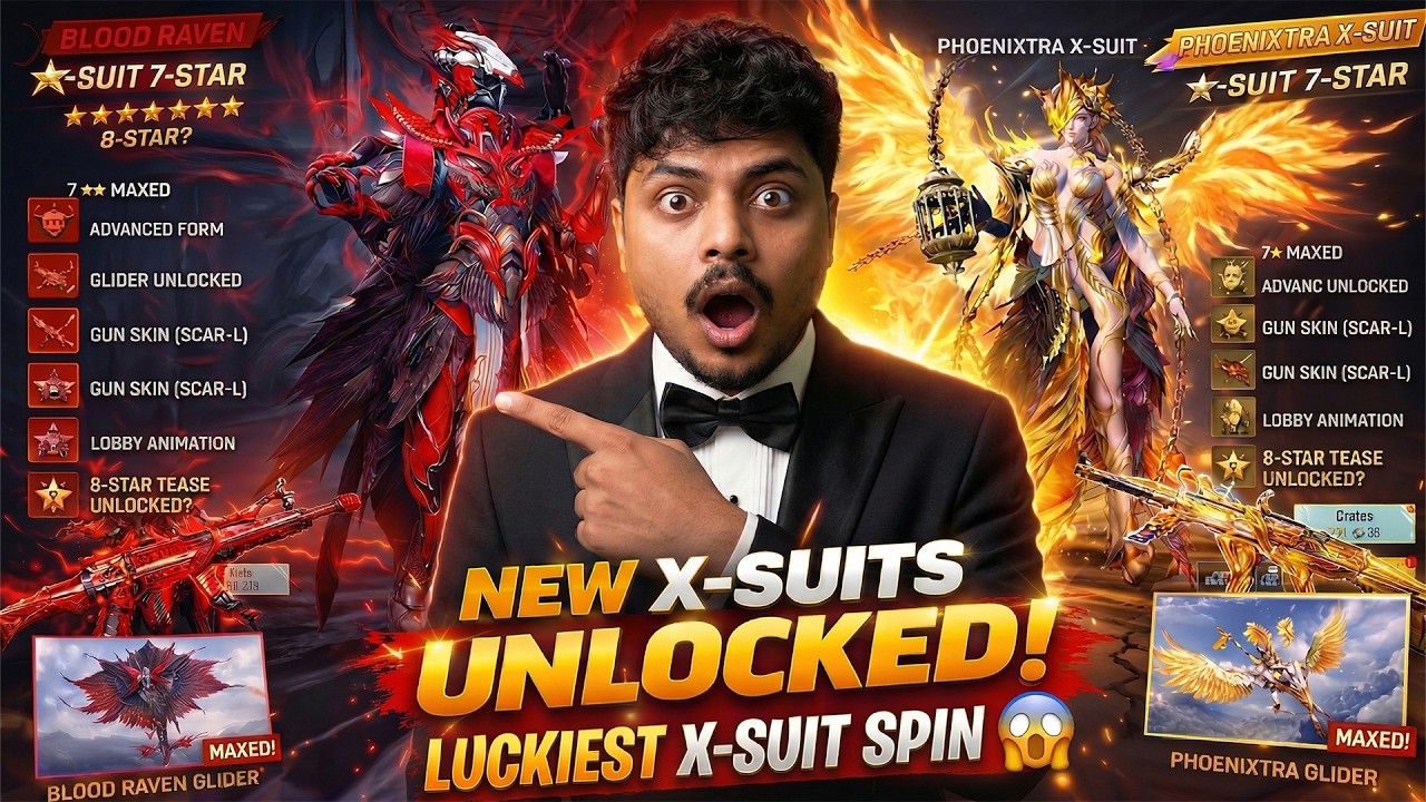 😱BLOOD RAVEN IS BACK LUCKIEST XSUIT CRATE OPENING - FREE X-SUIT VOUCHERS BGMI