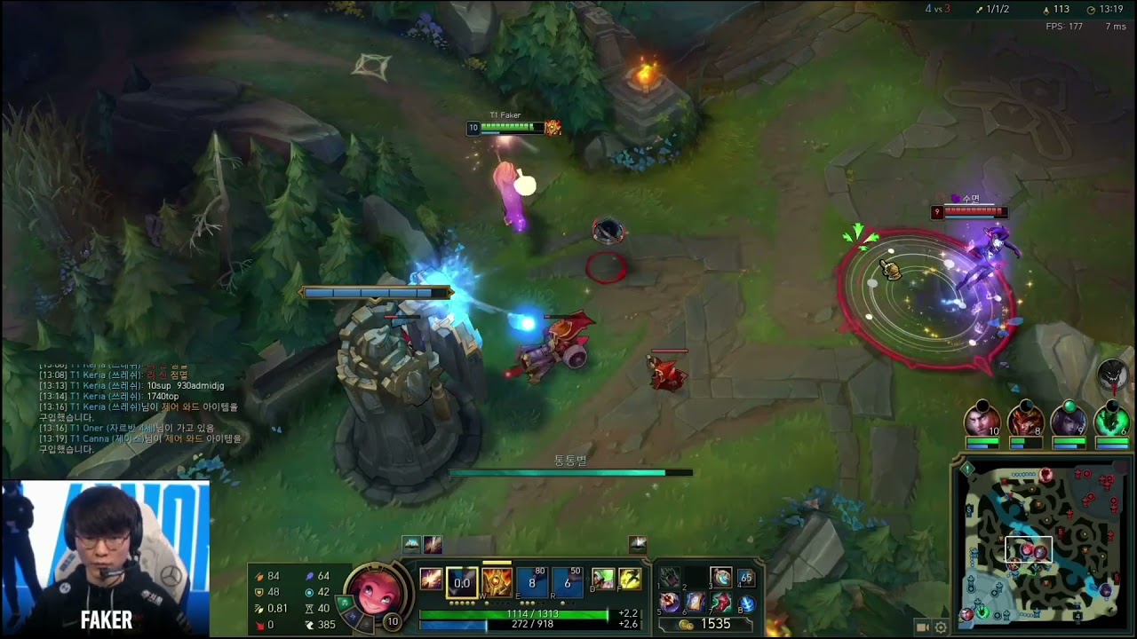 [T1 Faker pro view] T1 vs 100T Faker Zoe Mid Worlds 2021