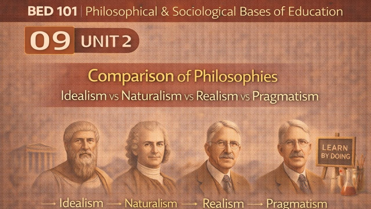 B.Ed 1st sem | (101) | Unit 2 | Comparison of Philosophies