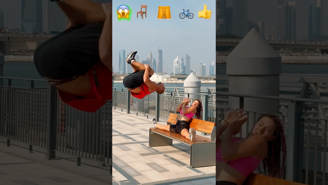 Stunts with Emojis pt.71😂🤟#kiryakolesnikov #prank #funny #comedy #stunt #parkour #flip