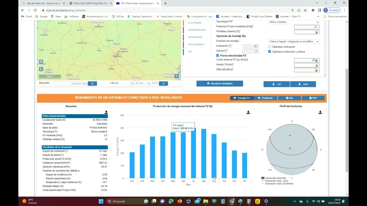 Fotovoltaica Conectada a Red o Autoconsumo con PVGIS