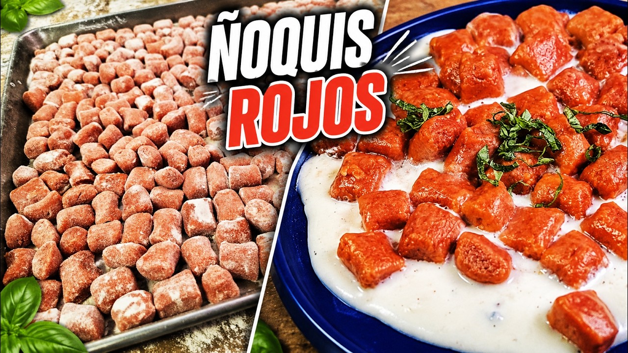 Ñoquis Rojos de Papa y Tomate - Receta Casera con Color Natural, Suaves y Llenos de Sabor [041]