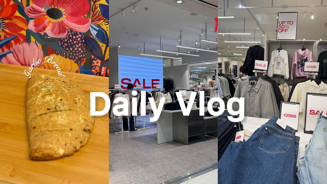 Daily Vlog In Japan | Easy Garlic Bread Recipe | H & M Sale
