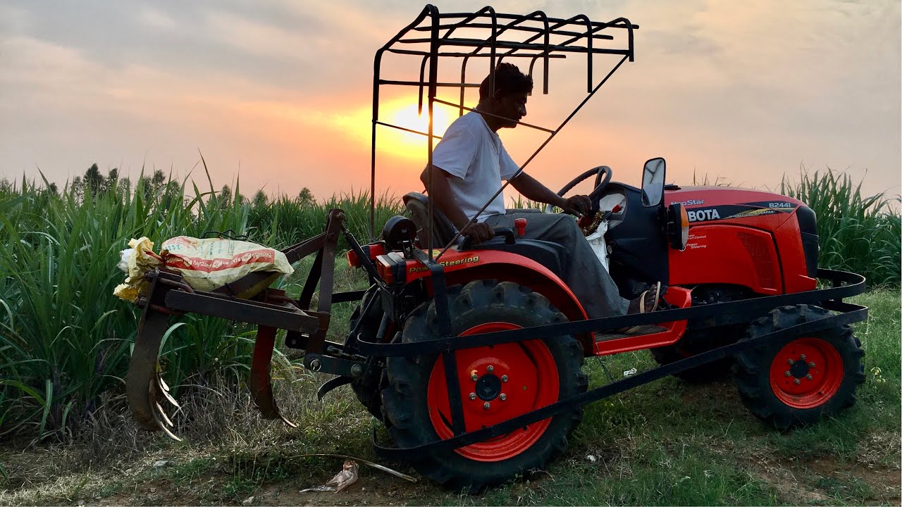 Kubota 24 hp with mini plough highly useful in sugar cane crop