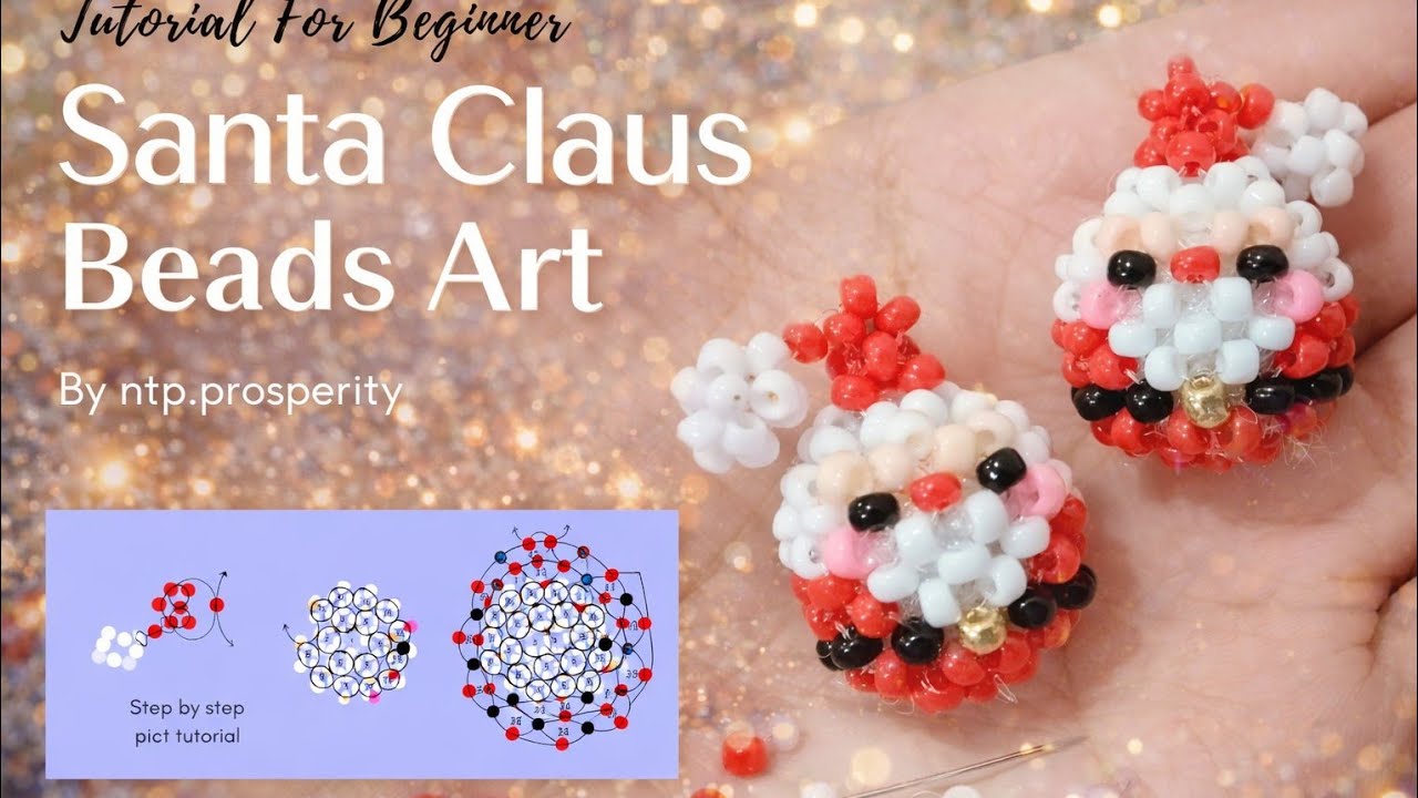 DIY Santa Claus 🧑‍🎄 Ornament | Beaded Amigurumi Christmas Craft