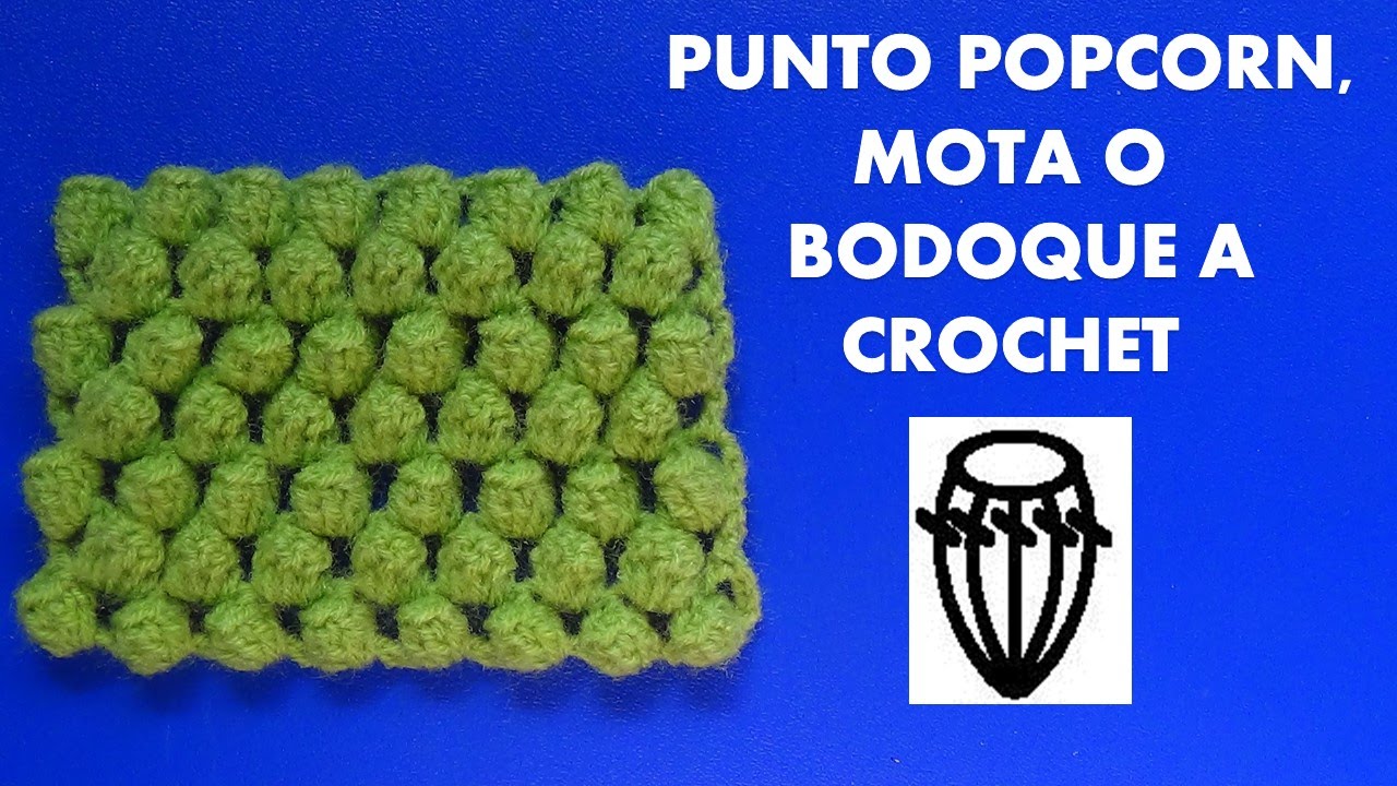 como tejer el punto popcorn, mota o bodoque tejido a crochet