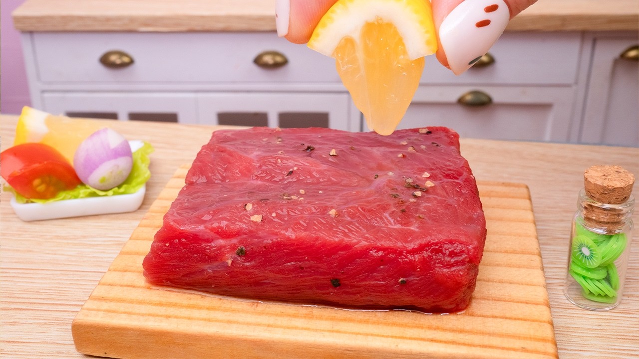 Juicy Lemon Squeezed Steak 🥩🍋 Satisfying Cooking ASMR | Mini Food