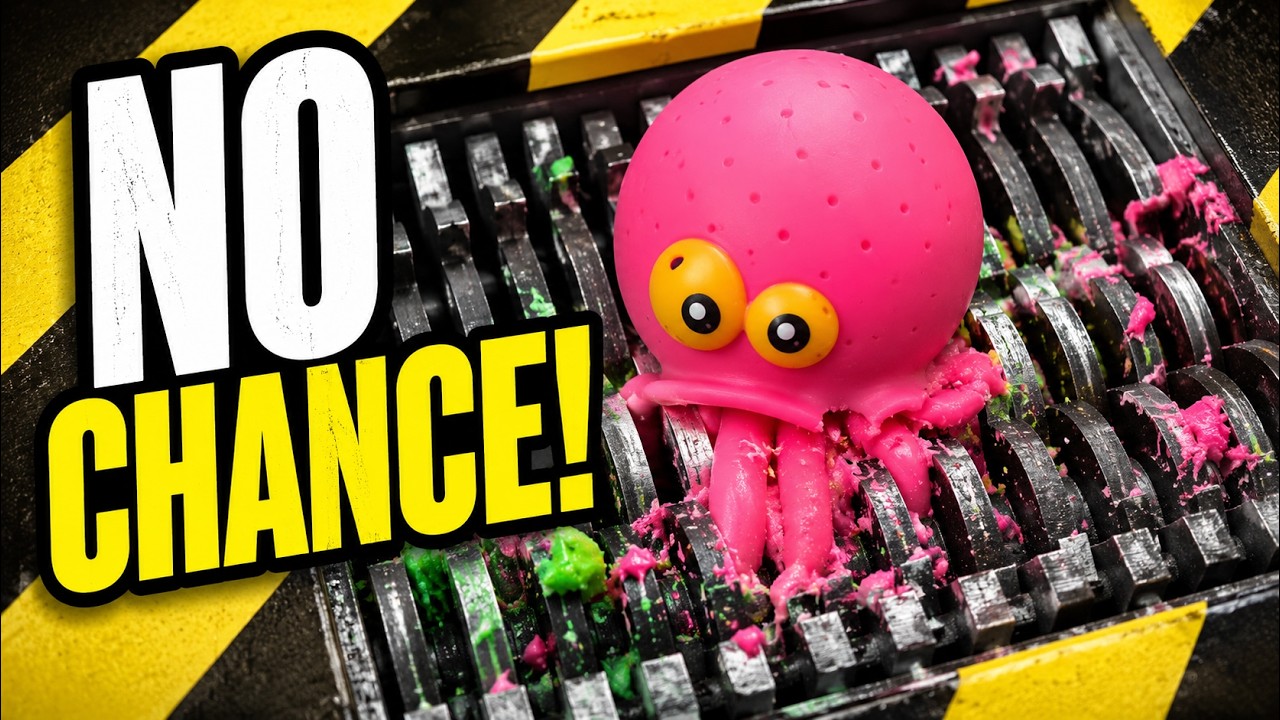 Octopus Shredded! Squishy Family Toys Destroyed! What's Inside Slime Toys?