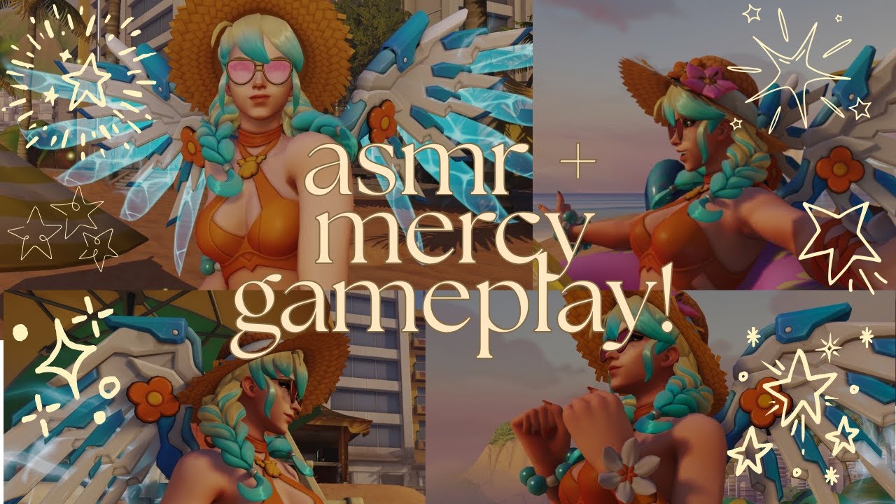 asmr + mercy gameplay [pure mouth sounds + rain sounds]