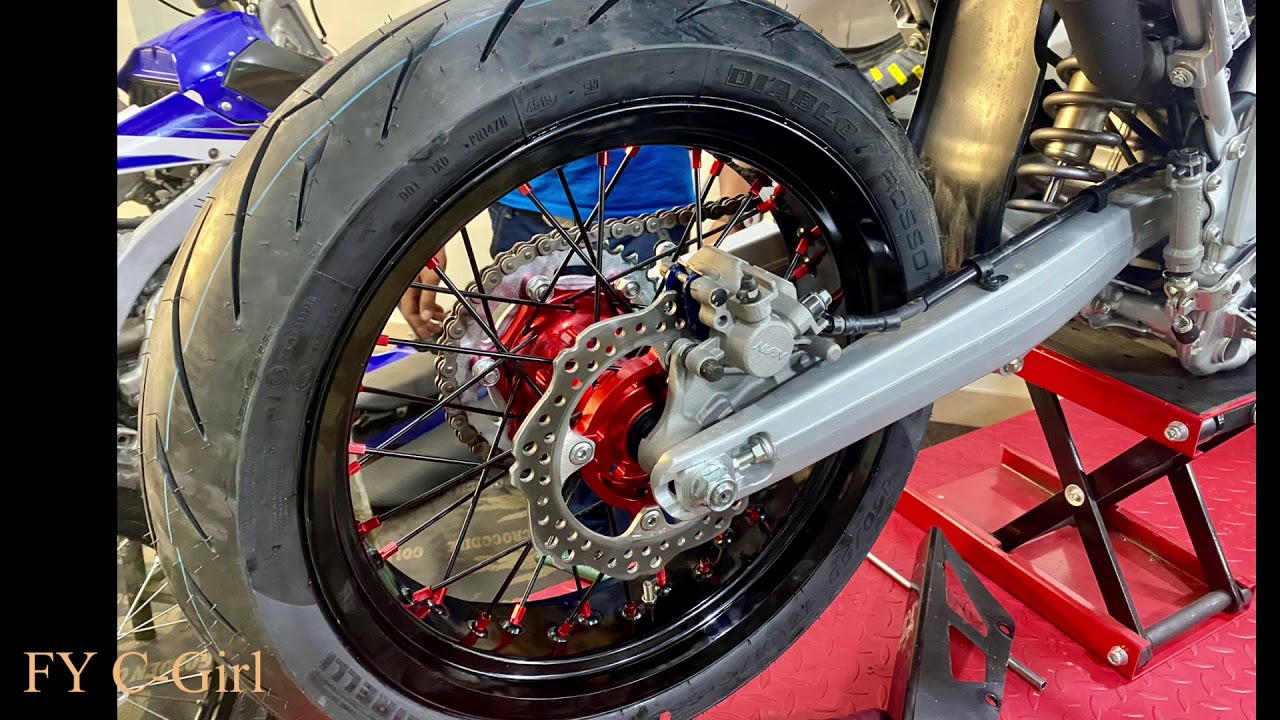 Crf250l 2020 in kh install rim 4.50/17/3.50.17