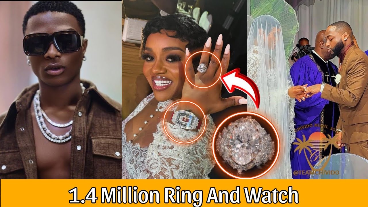 WIZKID REACT AS DAVIDO GIFT CHIOMA 1,400,000 DOLLARS DIAMOND WEDDING RING AND DIAMOND WATCH 