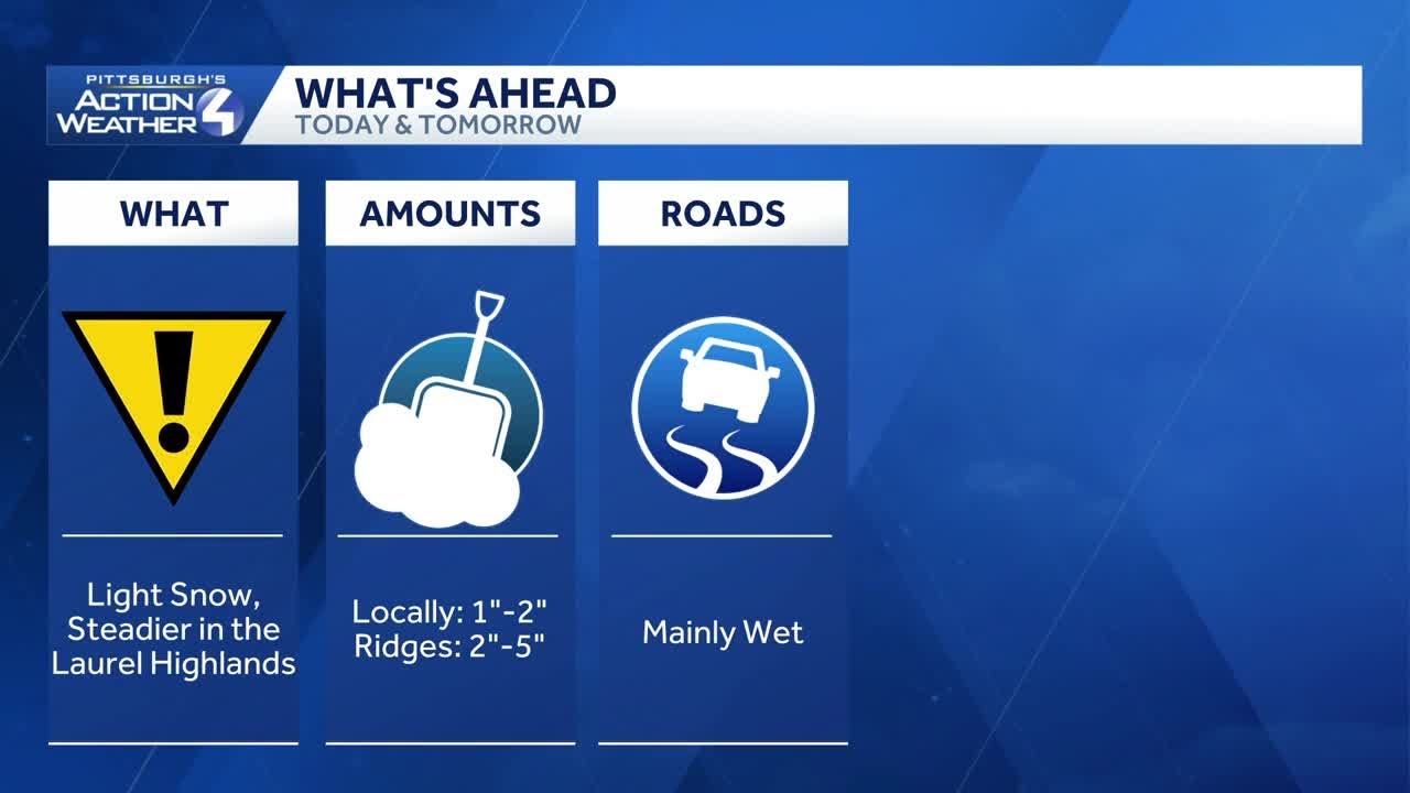 February 22 | Impact Day: Light snow for Pittsburgh, winter weather alerts east