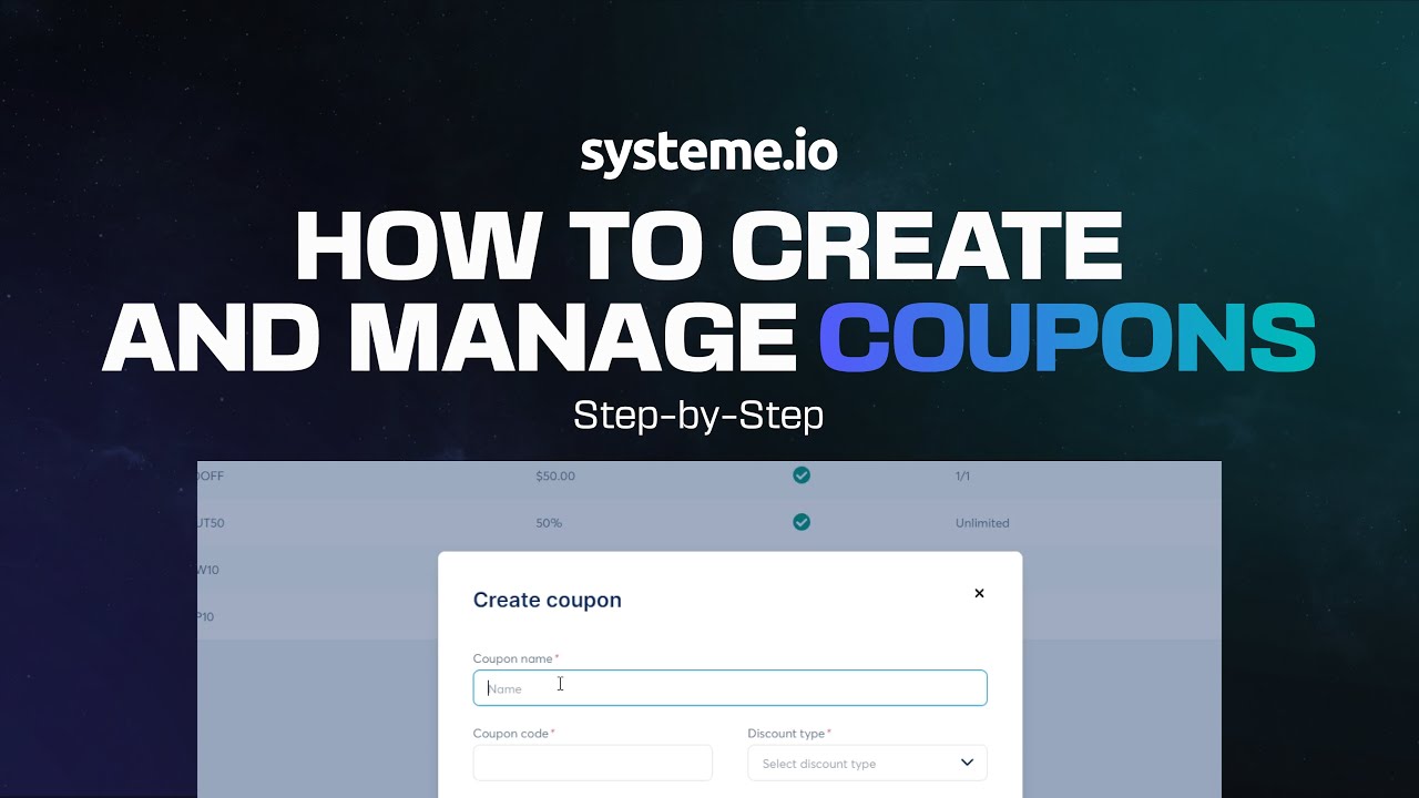 How To Create and Manage Coupons on [Systeme io] FREE Course