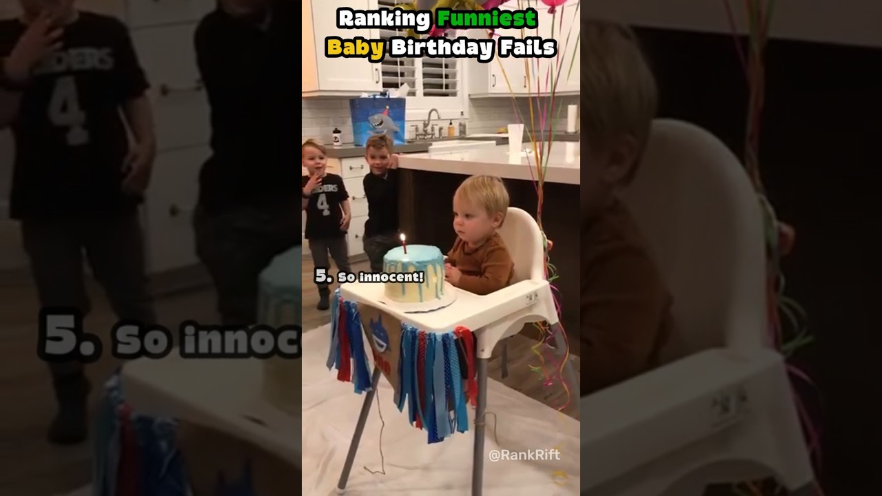 Рейтинг самых смешных провалов в день рождения младенцев #шорты #ребенок #деньрождения #моментыпр...