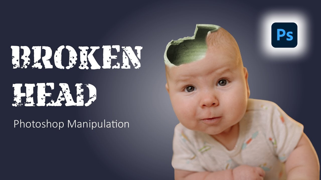 BROKEN HEAD TUTORIAL  | PHOTOSHOP EFFECT | PHOTOSHOP TUTORIAL | [Photoshop Manipulation]