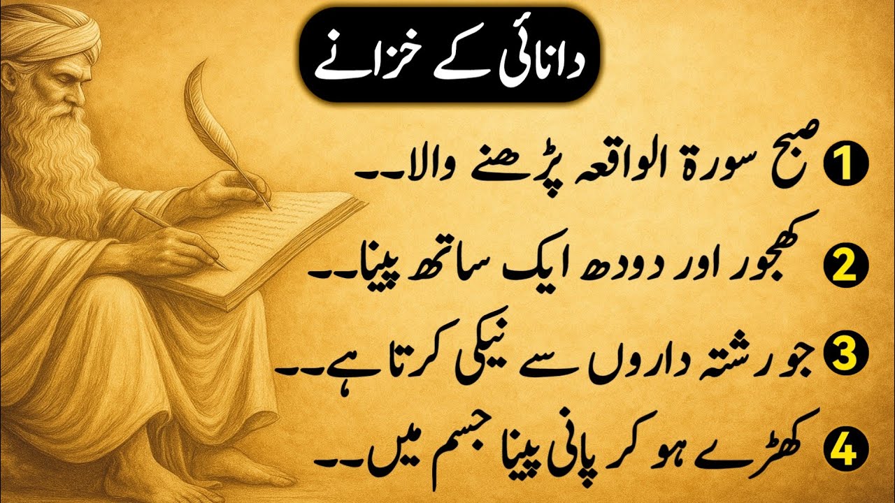 Hikmat Ki Batain | Luqman Hakeem Quotes | Wisdom Quotes in Urdu | Danai ki Batain | Aqwal e Zareen