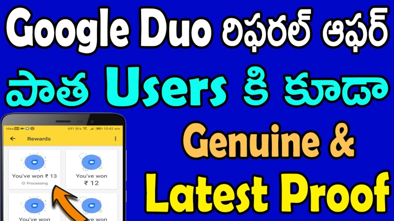 Google duo refer and earn for old and new users with proof | google duo new offer | tekpedia