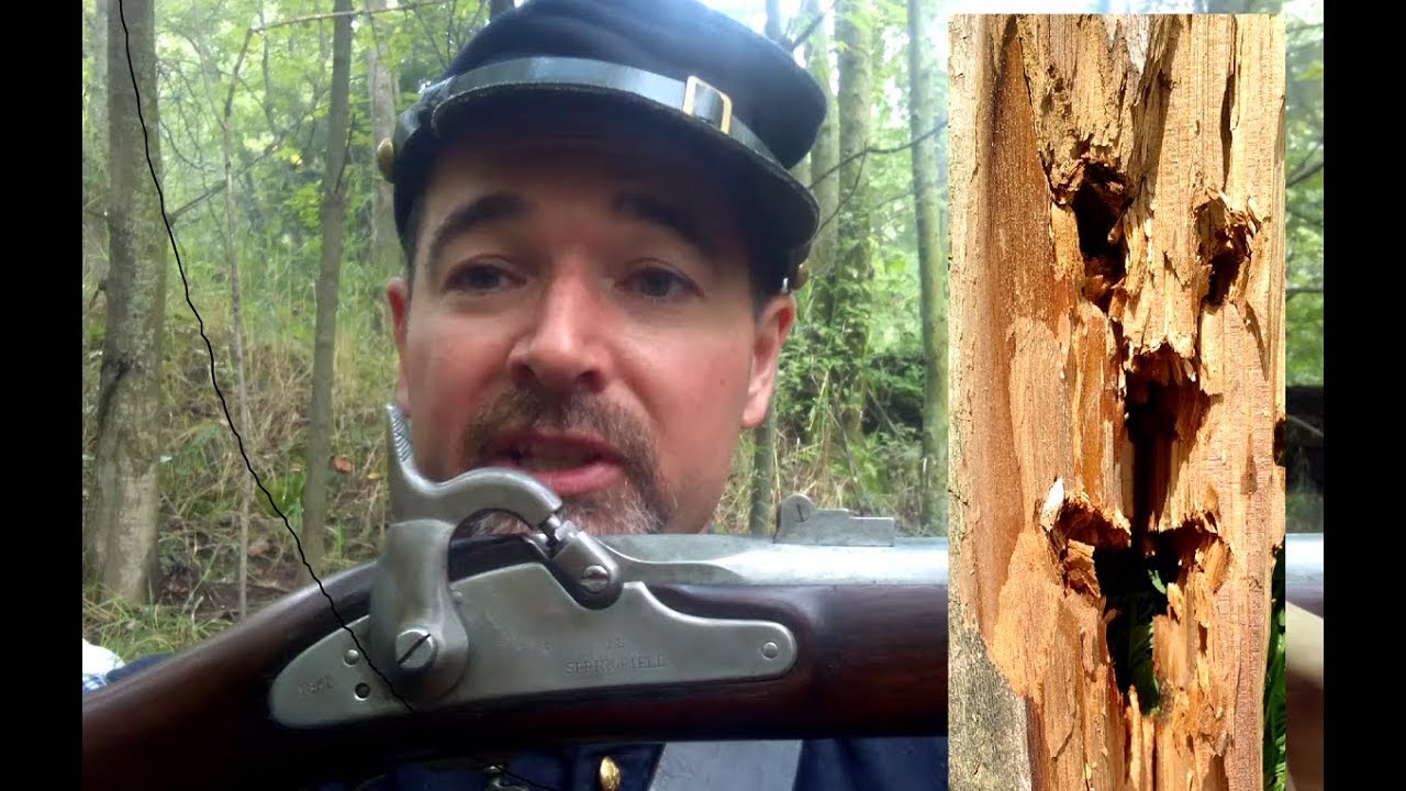 1861 Springfield with .58 minie ball Penetration Test - 1st Minn Sharpshoooters