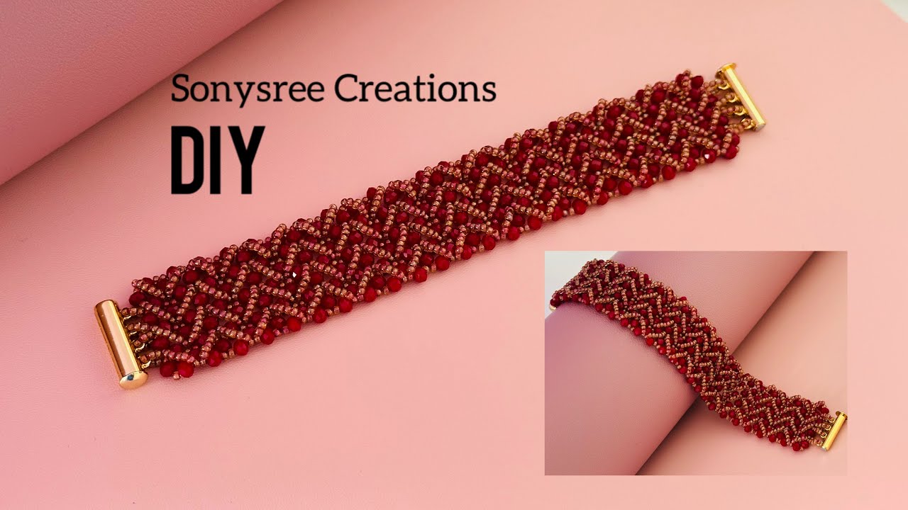 Zigzag beaded bracelet || crystal bracelet