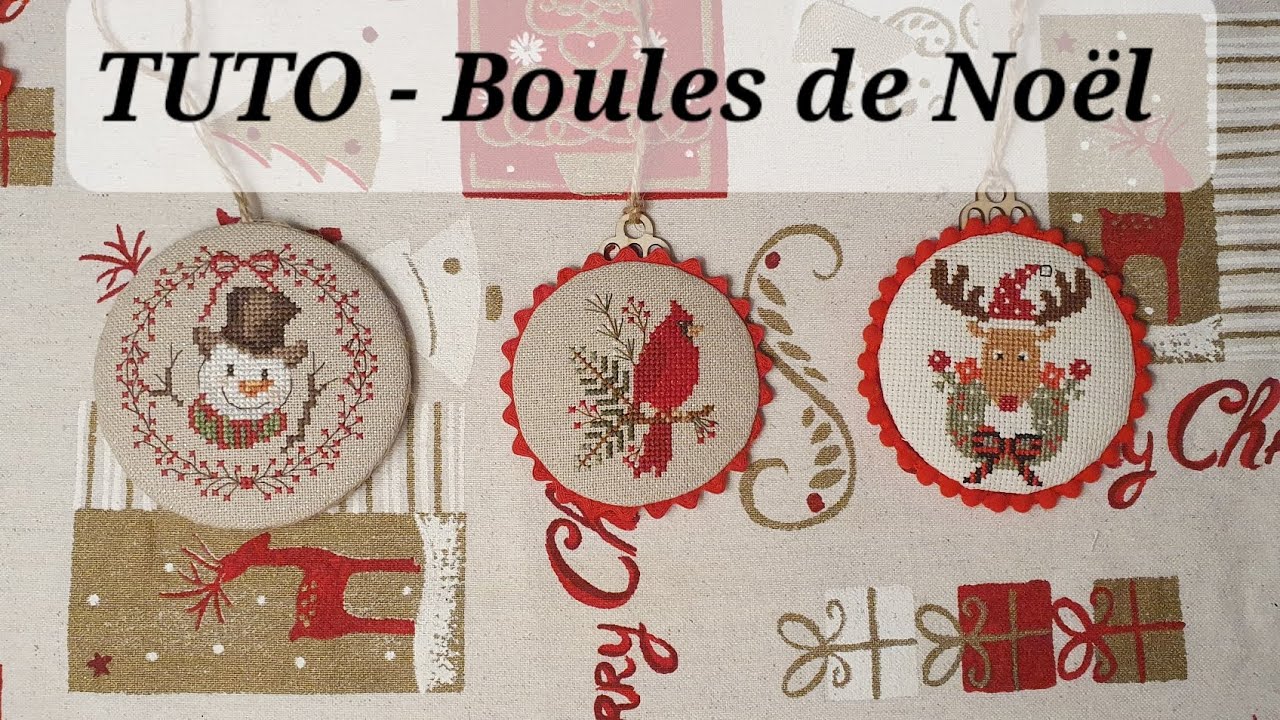 TUTORIEL - pendouille/boule/supension de Noël en point de croix