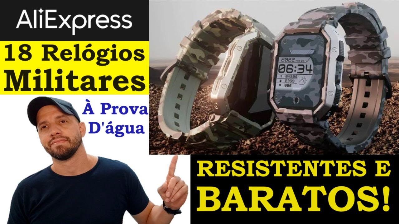 18 SMARTWATCHES MILITARES SUPER RESISTENTES E BARATOS DO ALIEXPRESS!
