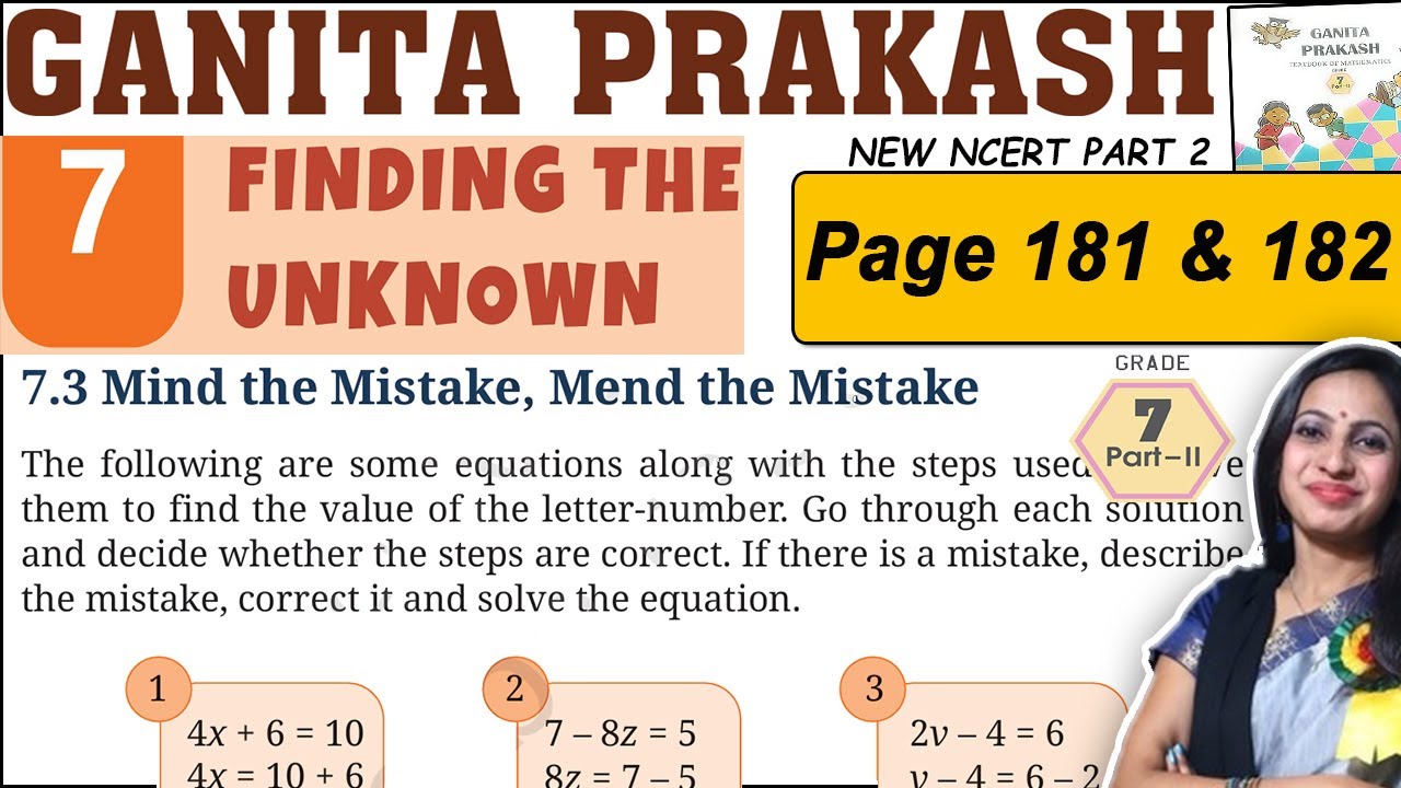 Class 7 Maths Ganita Prakash Part 2 | Chapter 7 Finding the unknown | Page 181 & 182 Explanation
