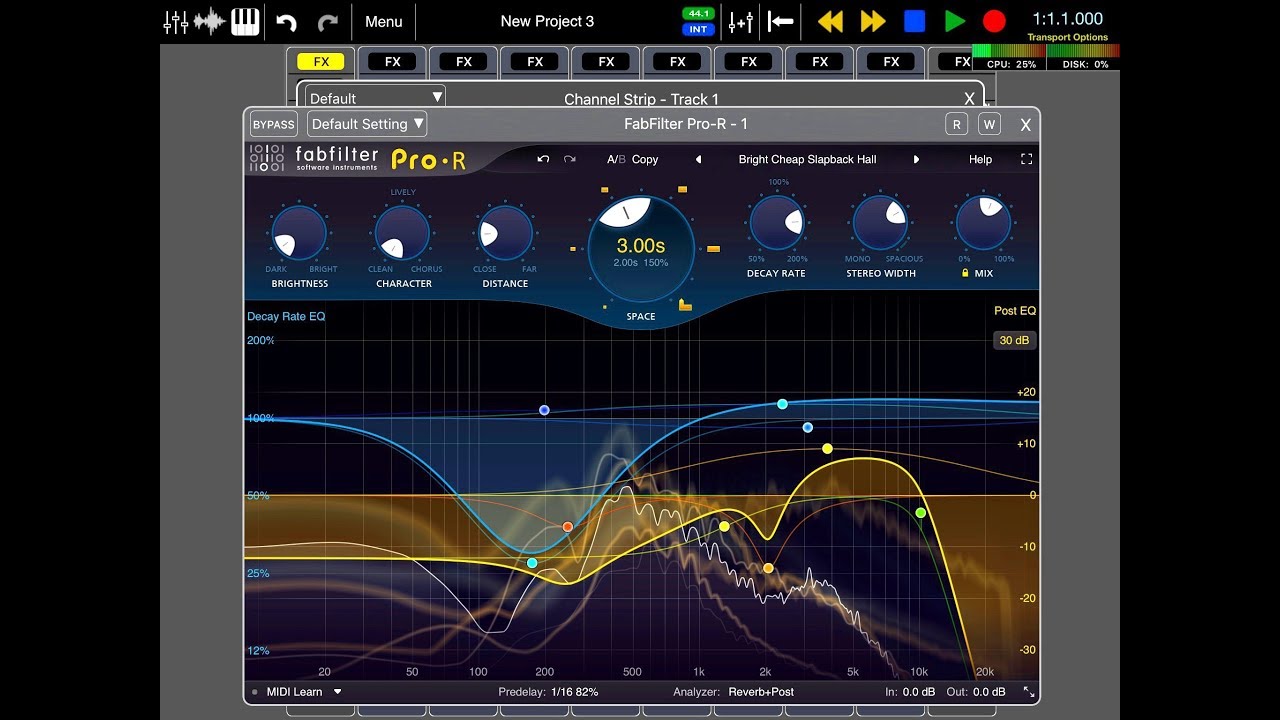 Auria PRO - Music Production - The FabFilter PRO-R Reverb - Demo for the iPad