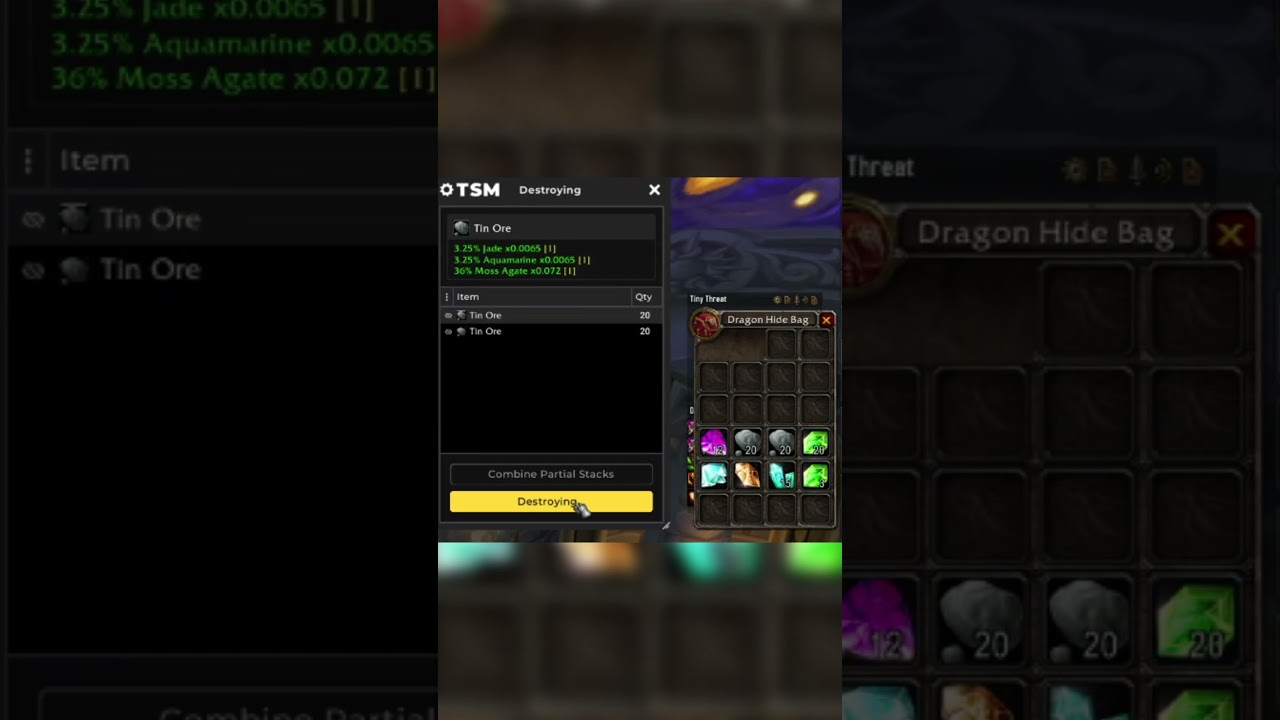 WotLK Prospecting Ore (Tin Ore Prospecting Experiment)