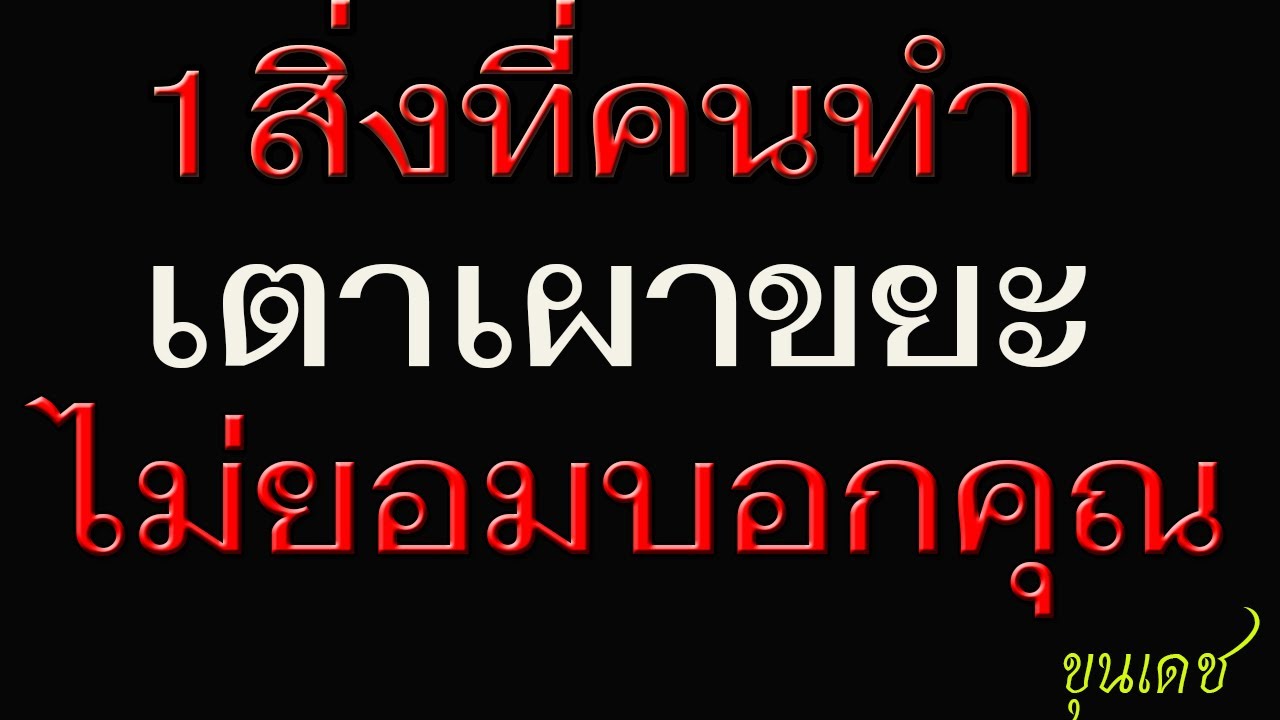 1สิ่งที่คนทำเตาเผาขยะไม่ยอมบอกคุณ