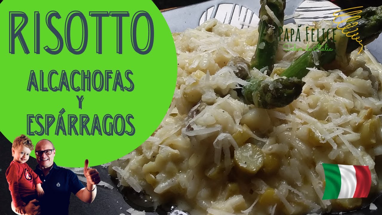 Risotto con Alcachofas y Espárragos. ¡Original de Italia!