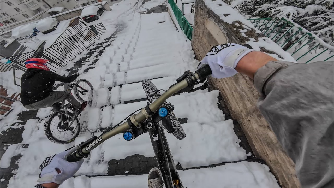 Snow-Urban Downhill / Karda Merdiven İnmek / NEW BİKE SPECİALİZED DEMO RACE