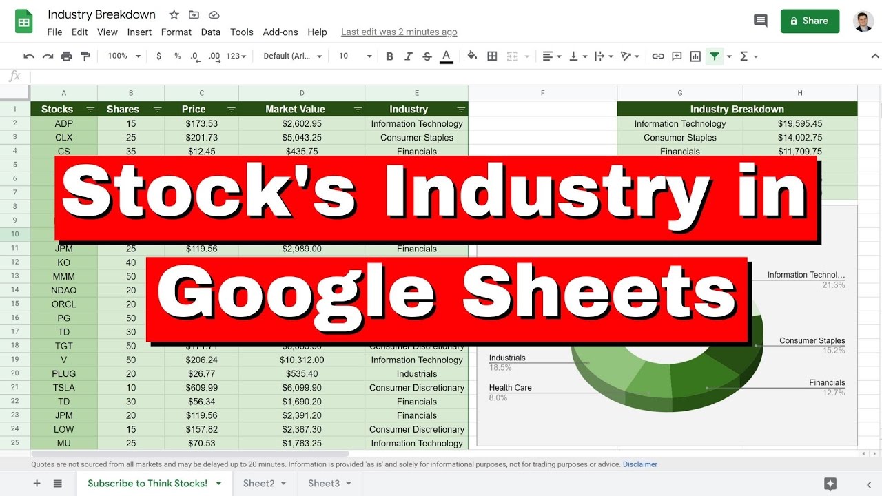 How to Pull a Stock's Industry Into Google Sheets