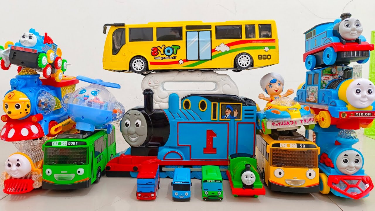 Kereta Thomas & Friends, Thomas Kembar, Tayo The Little Bus, Thomas Sepeda Lampu Pelangi