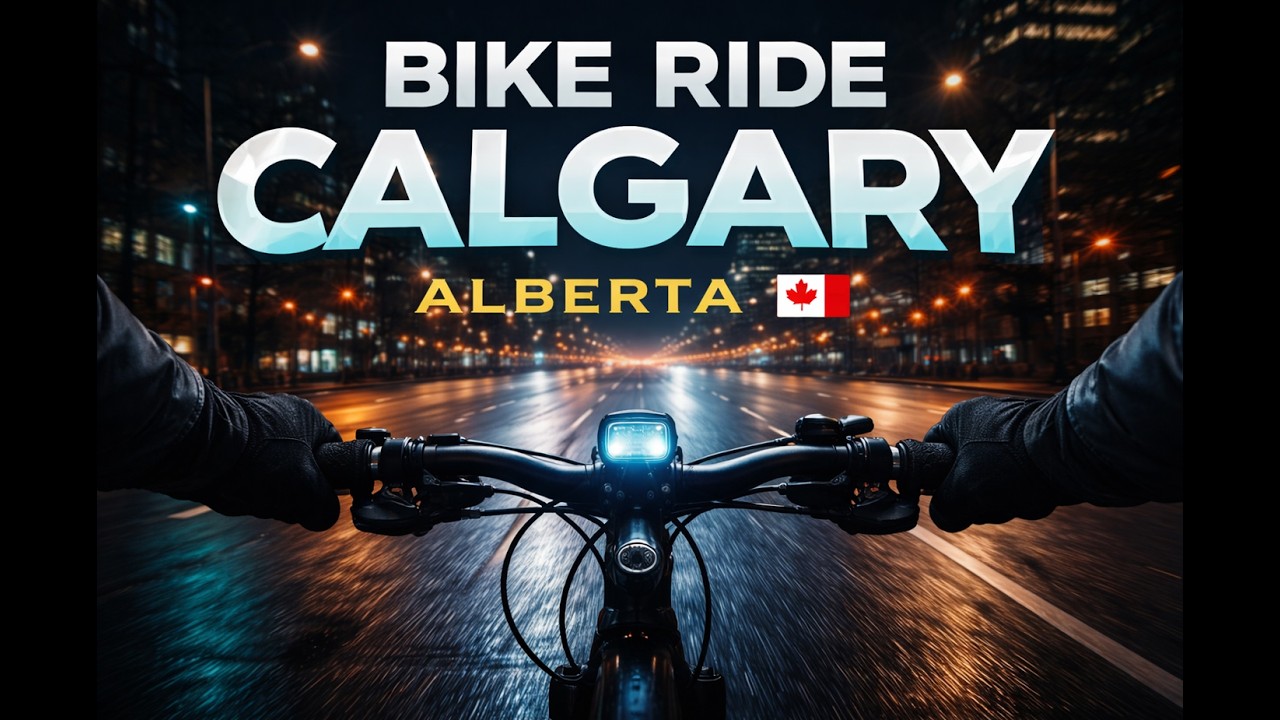 Calgary Night Bike Ride 🇨🇦 | 4K POV City Cycling with Drum & Bass