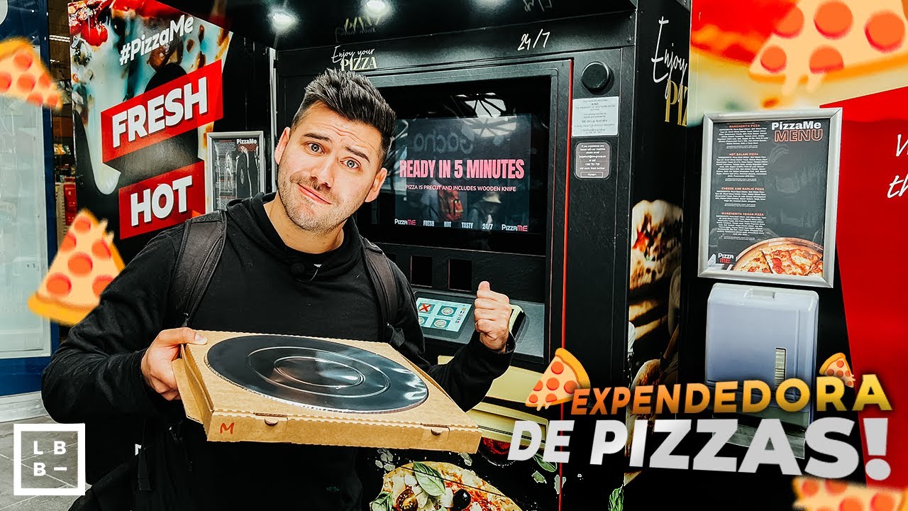 PROBANDO LA MÁQUINA EXPENDEDORA DE PIZZA!! 🍕